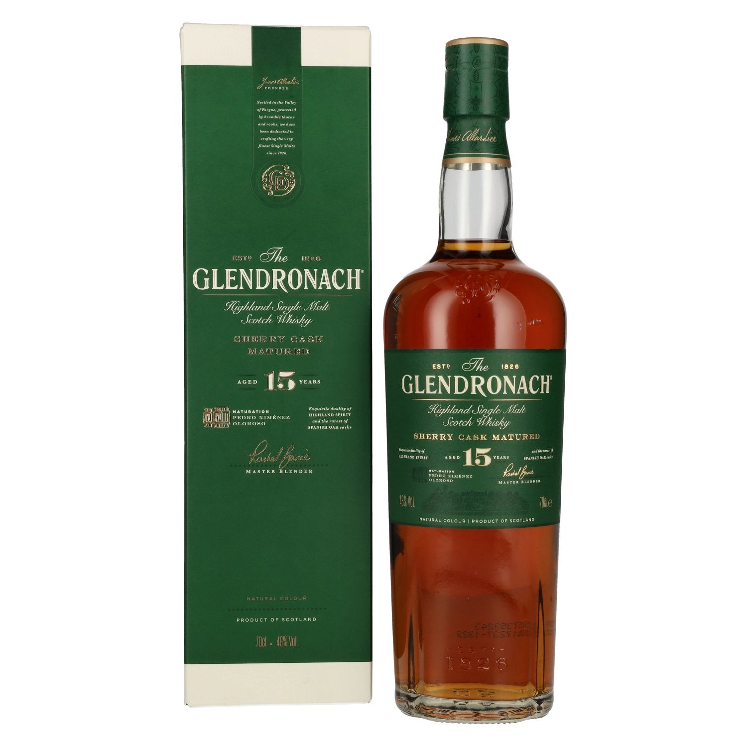 The GlenDronach 15 Years Old Highland Single Malt 46% Vol. 0,7l en coffret cadeau