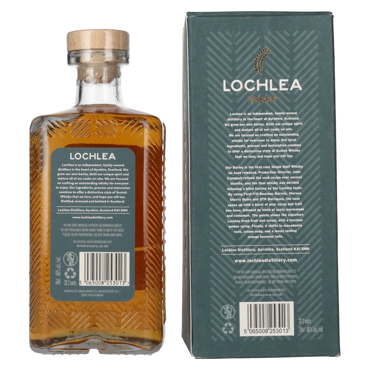 Lochlea OUR BARLEY Single Malt Scotch Whisky 46% Vol. 0,7l en boîte cadeau