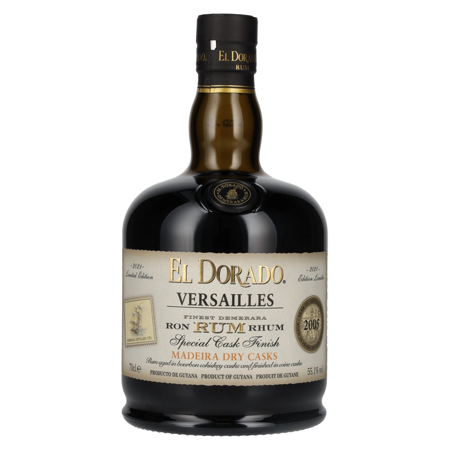 El Dorado Rum VERSAILLES Speciaal Madeira Dry Casks 2005 55,1% Vol. 0,7l