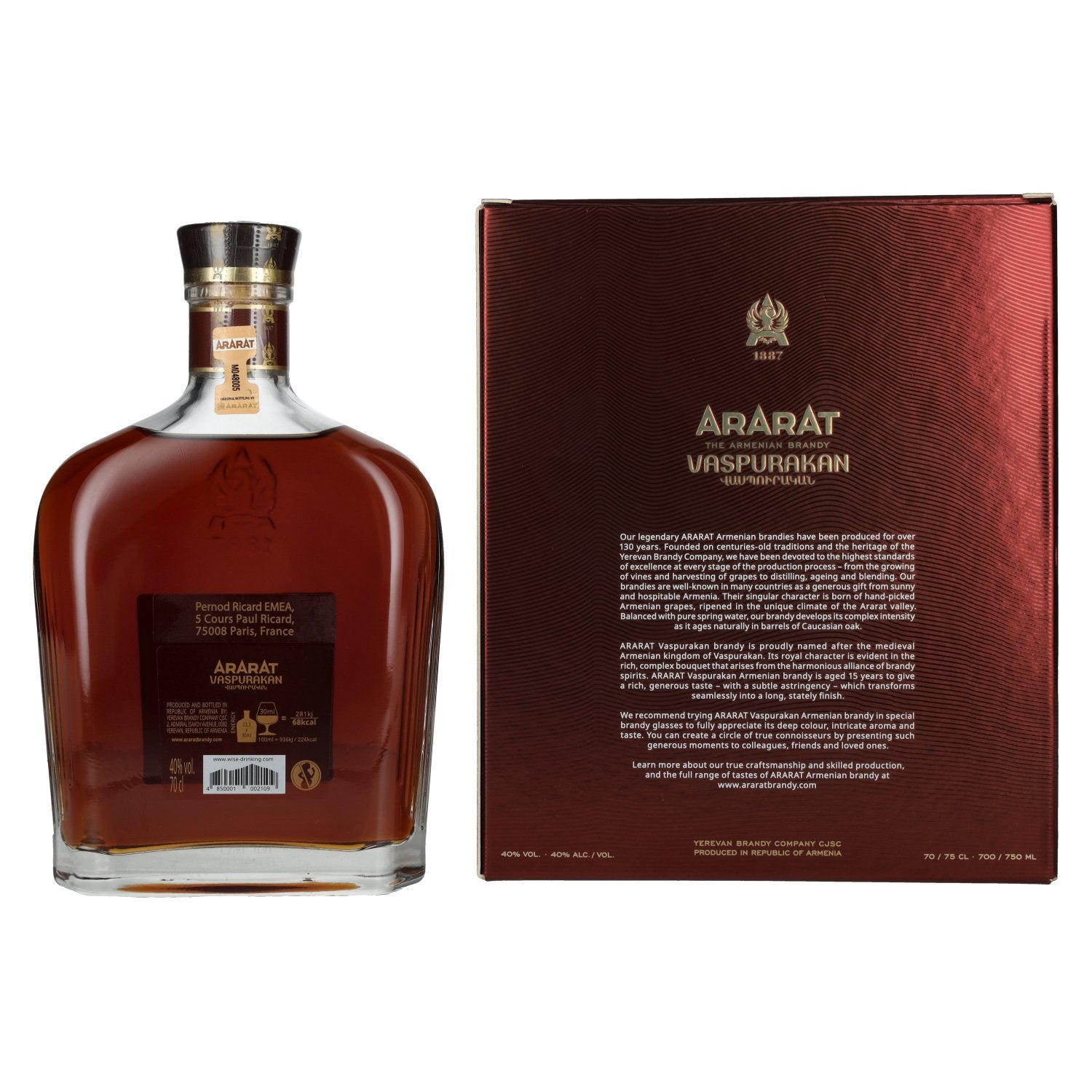Ararat Vaspurakan 15 Years Old 40% Vol. 0,7l in gift box