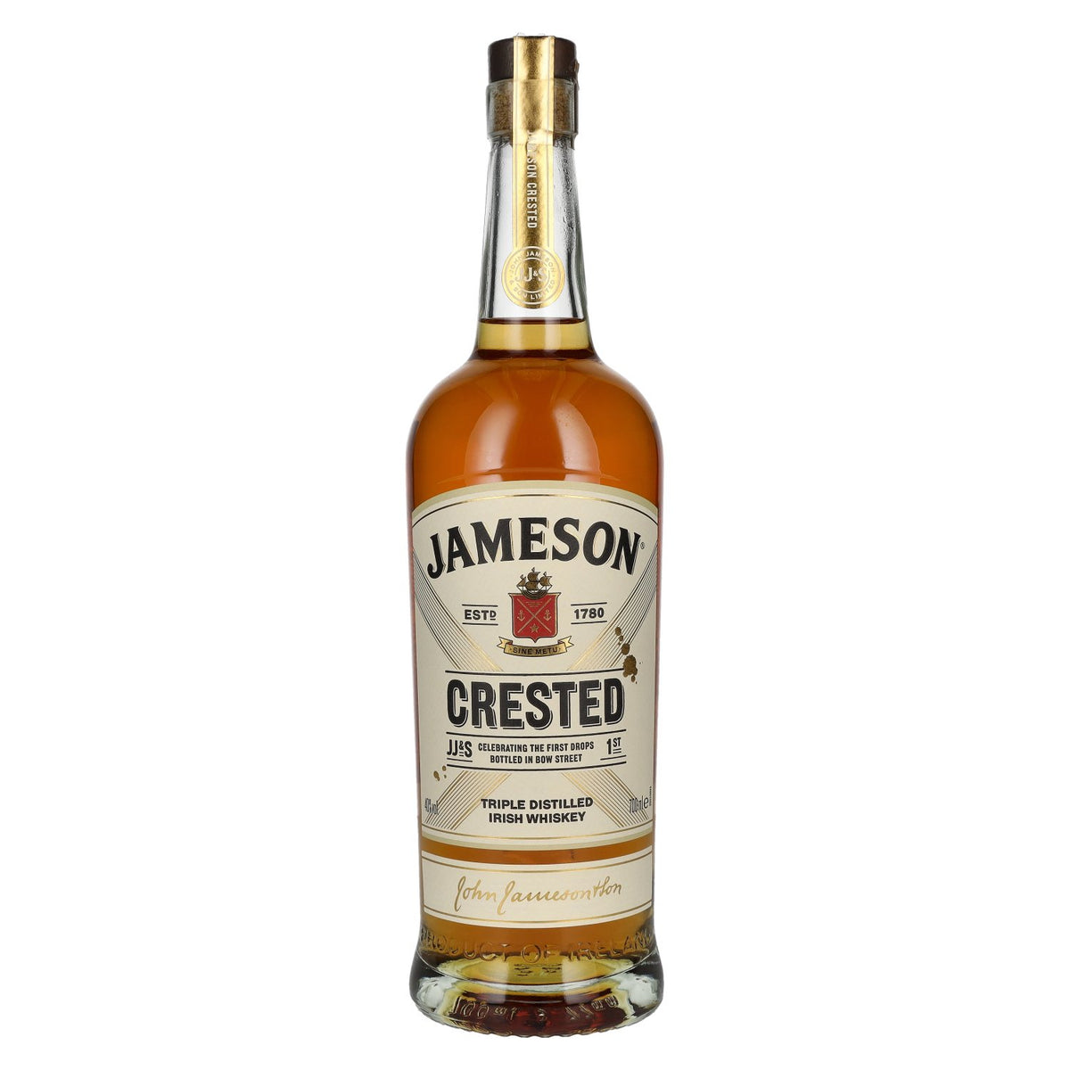 Jameson CRESTED, Jameson Whiskey irlandais triplement distillé, 40 % vol., 0,7 l