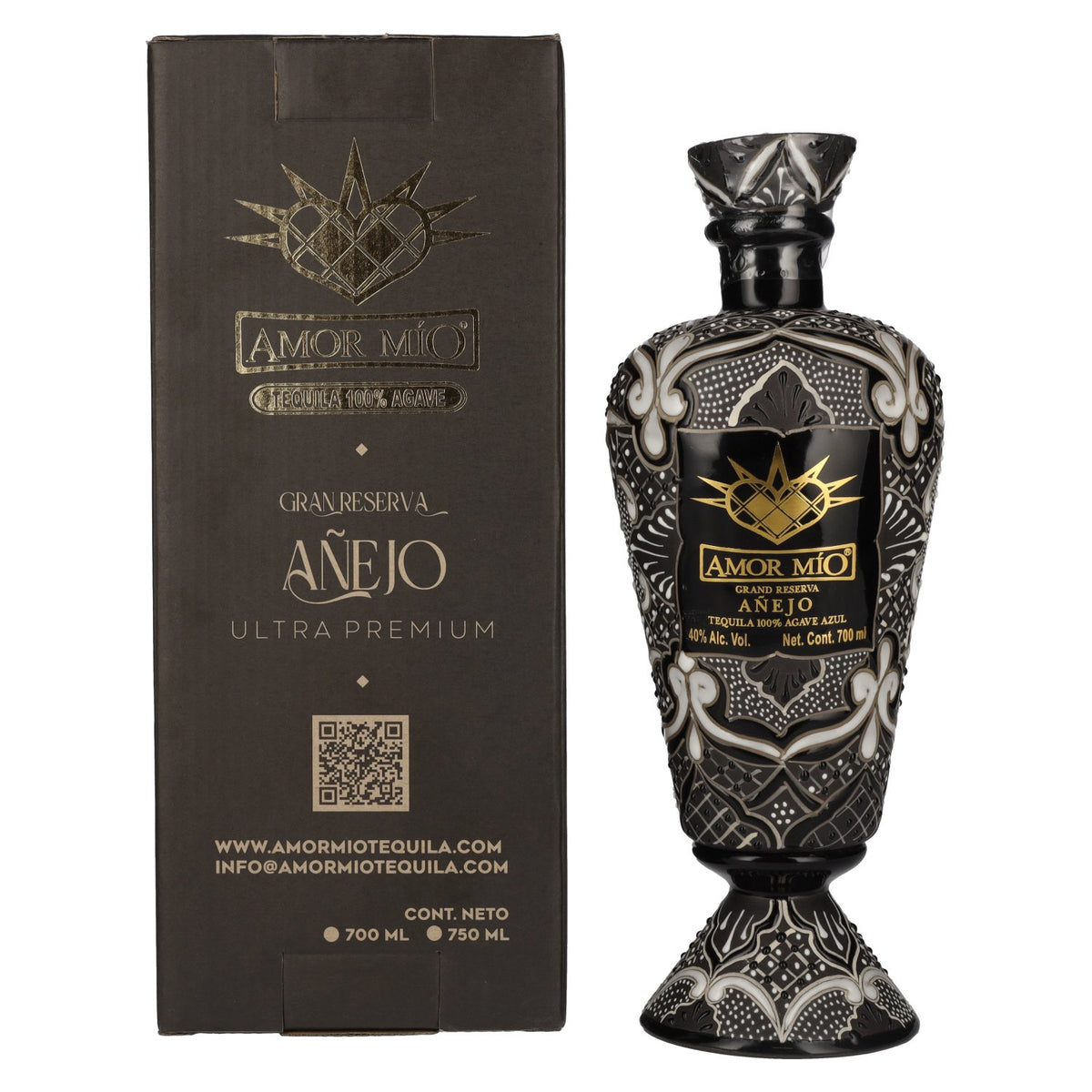 Amor Mío Tequila Gran Reserva Añejo 100% Agave Azul 40% Vol. 0,7l in gift box