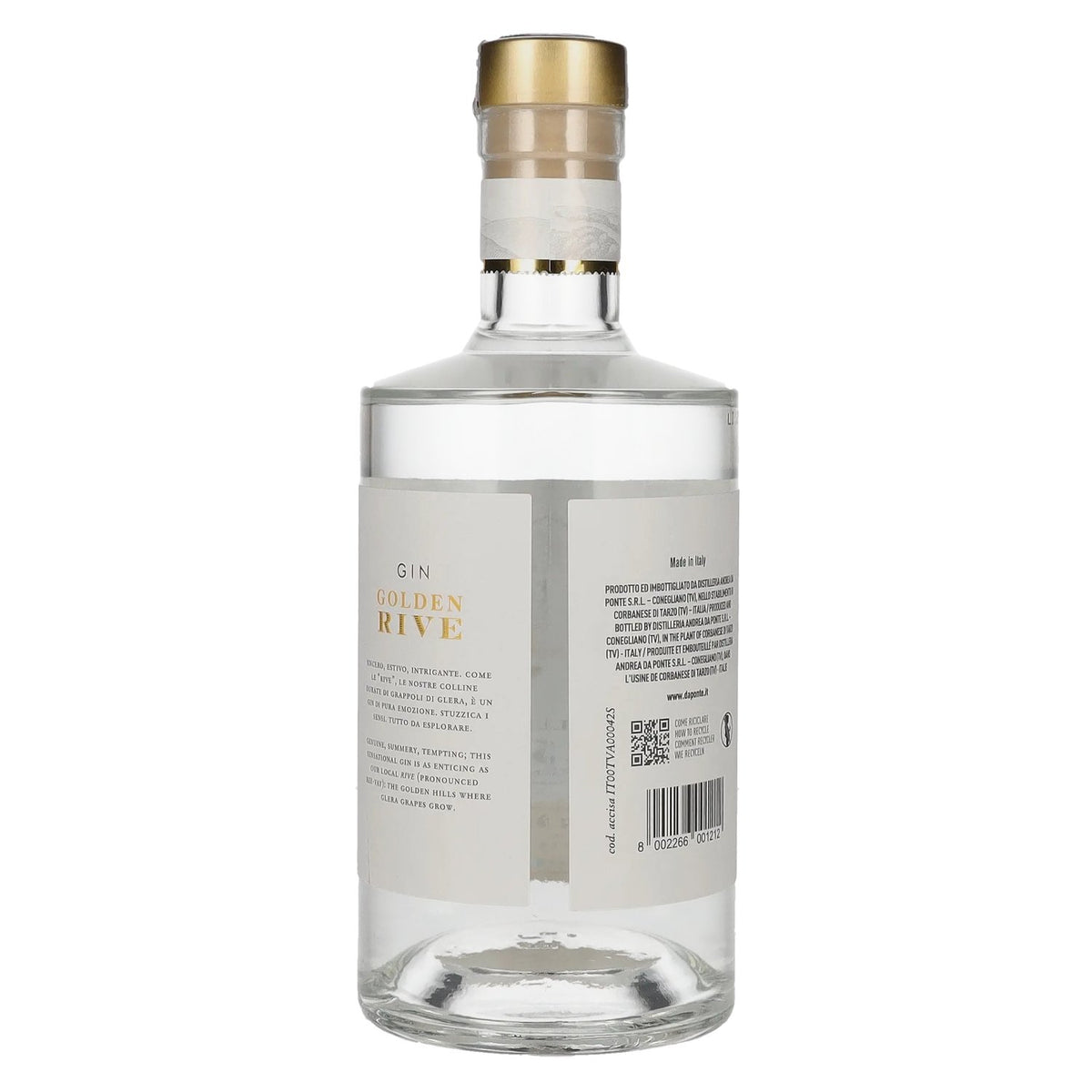 Andrea Da Ponte Golden Rive Gedistilleerde Gin 41,7% Vol. 0,7l