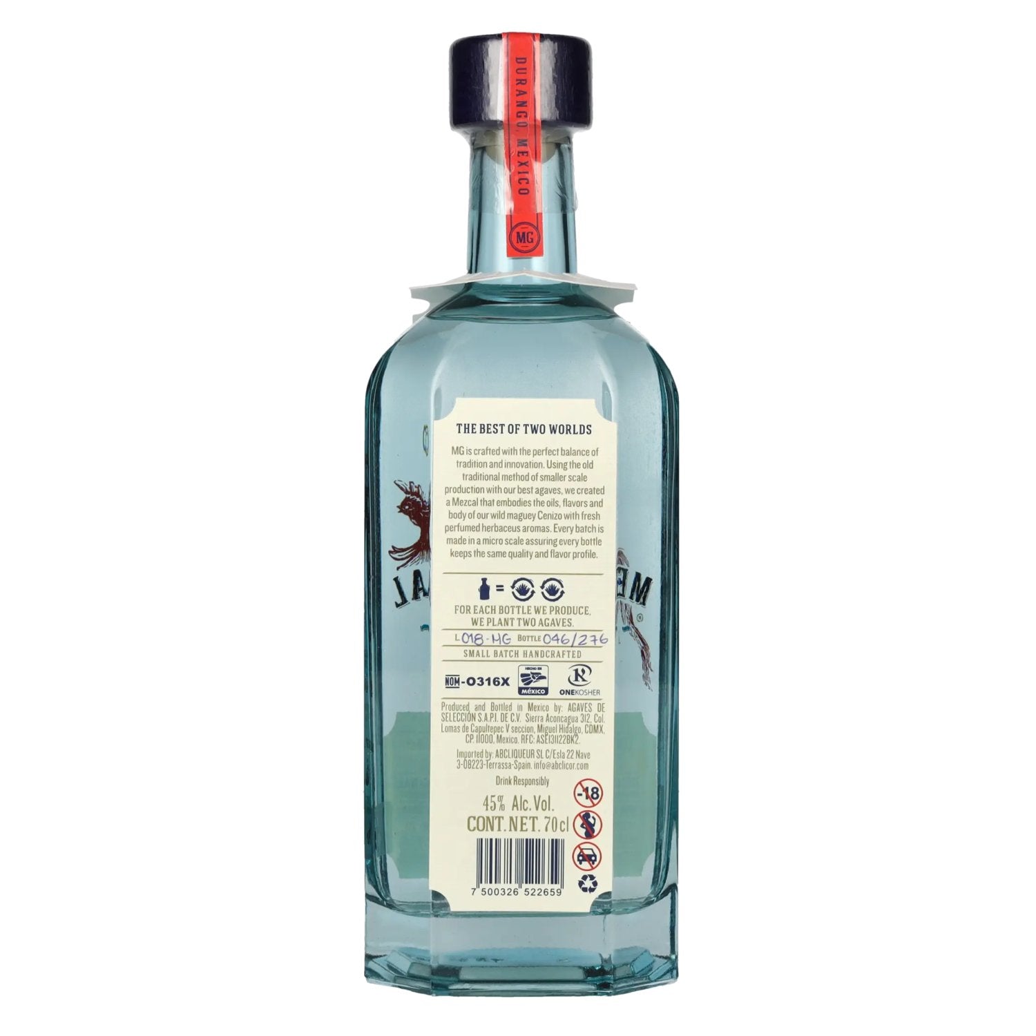 Mezcal MG Artesanal 100% Agave Durangensis DOP 45% Vol. 0,7l