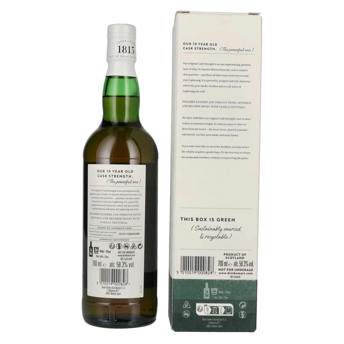 Laphroaig 10 Years Old Cask Strength Batch 17 58,3% Vol. 0,7l in Geschenkbox