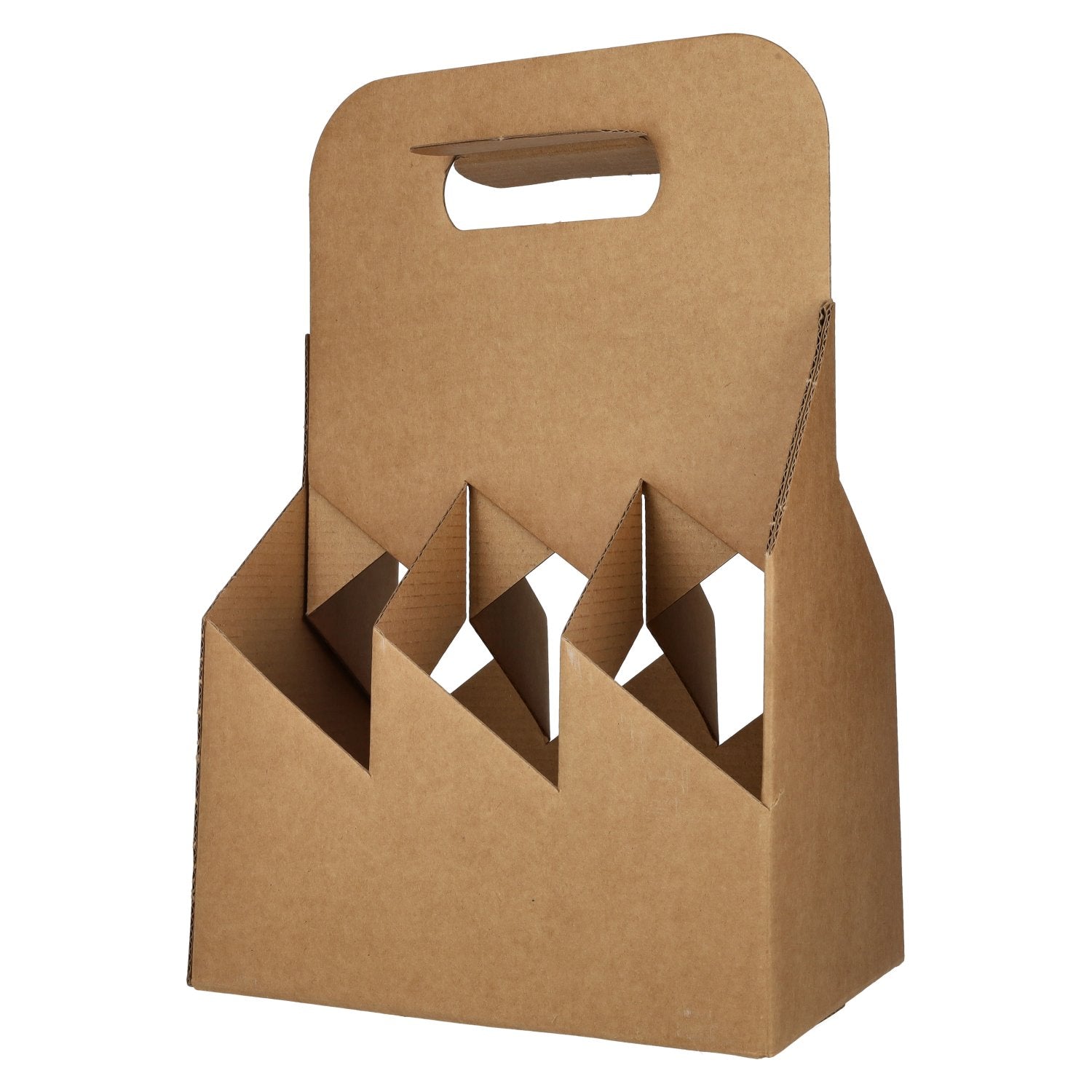 Beer kraft paper carrier box for 6 bottles 195x130x290 mm