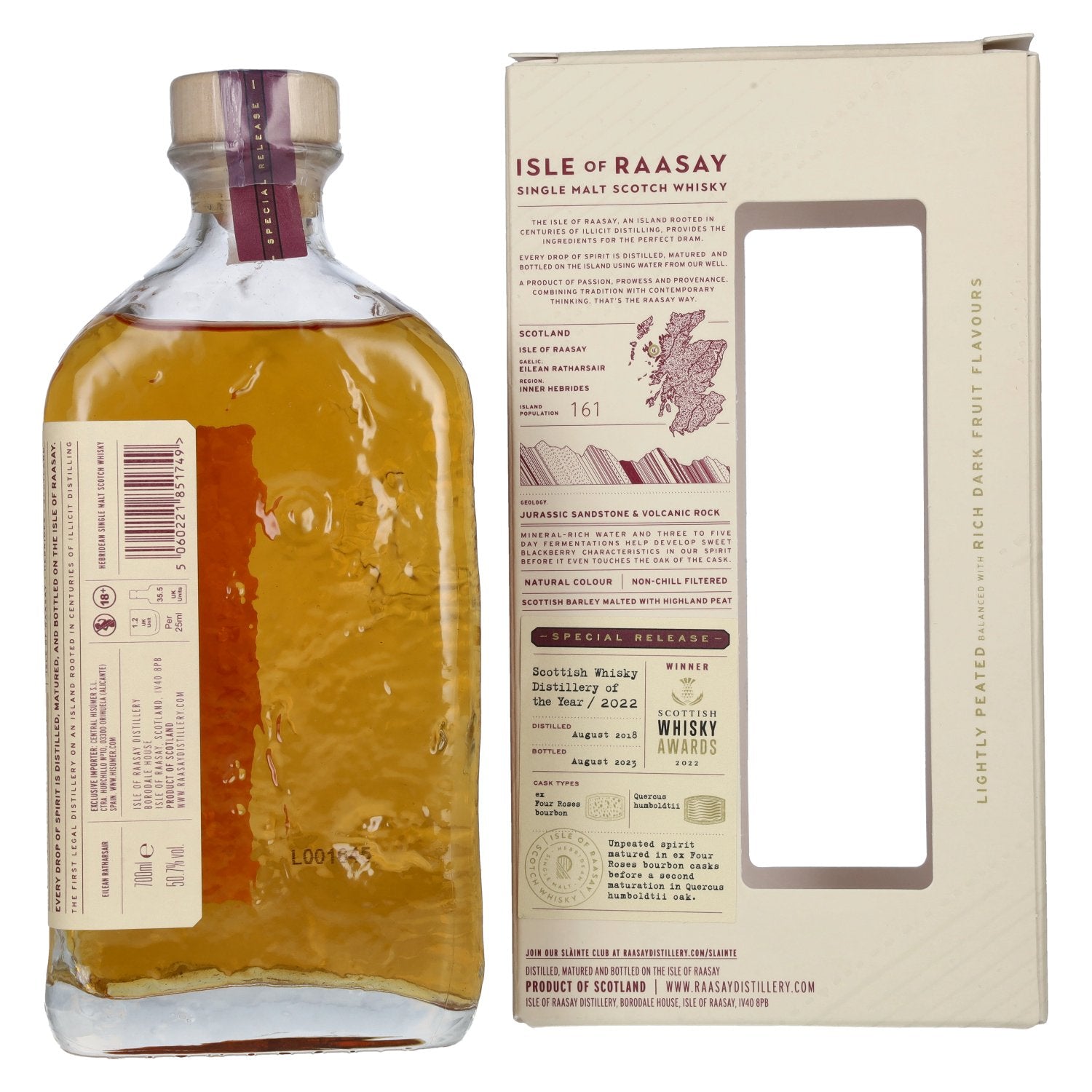 Isle of RAASAY Quercus Humboldtii Oak Single Malt Special Release 50,7% vol. 0,7l en coffret cadeau