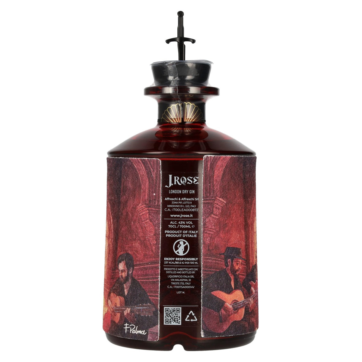 J. Rose London Dry Gin Flamenco 43% ABV 0.7l