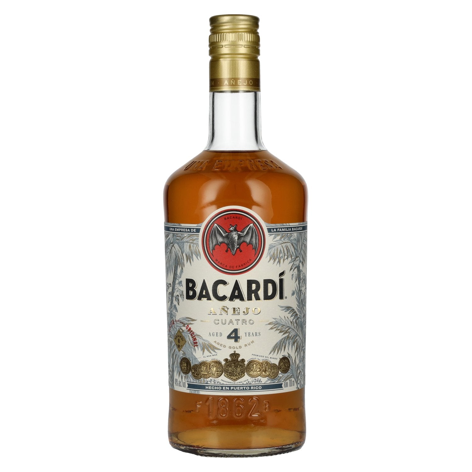 Bacardi 4 Years Old AÑEJO CUATRO Gold Rum 40% Vol. 0,7l