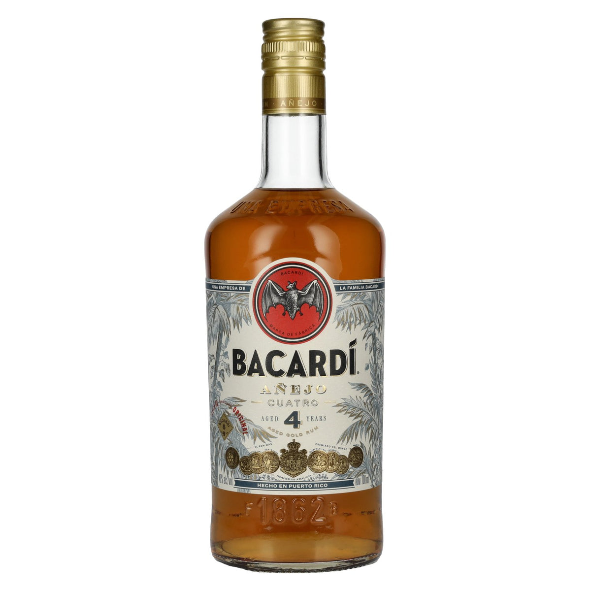 Bacardi 4 Years Old AÑEJO CUATRO Gold Rum 40% Vol. 0,7l