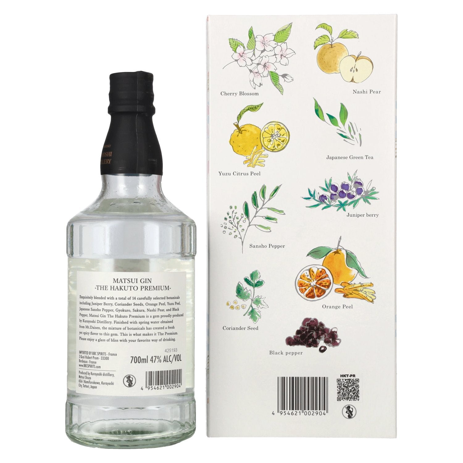 Matsui Gin THE HAKUTO Premium 47% Vol. 0,7l in gift box