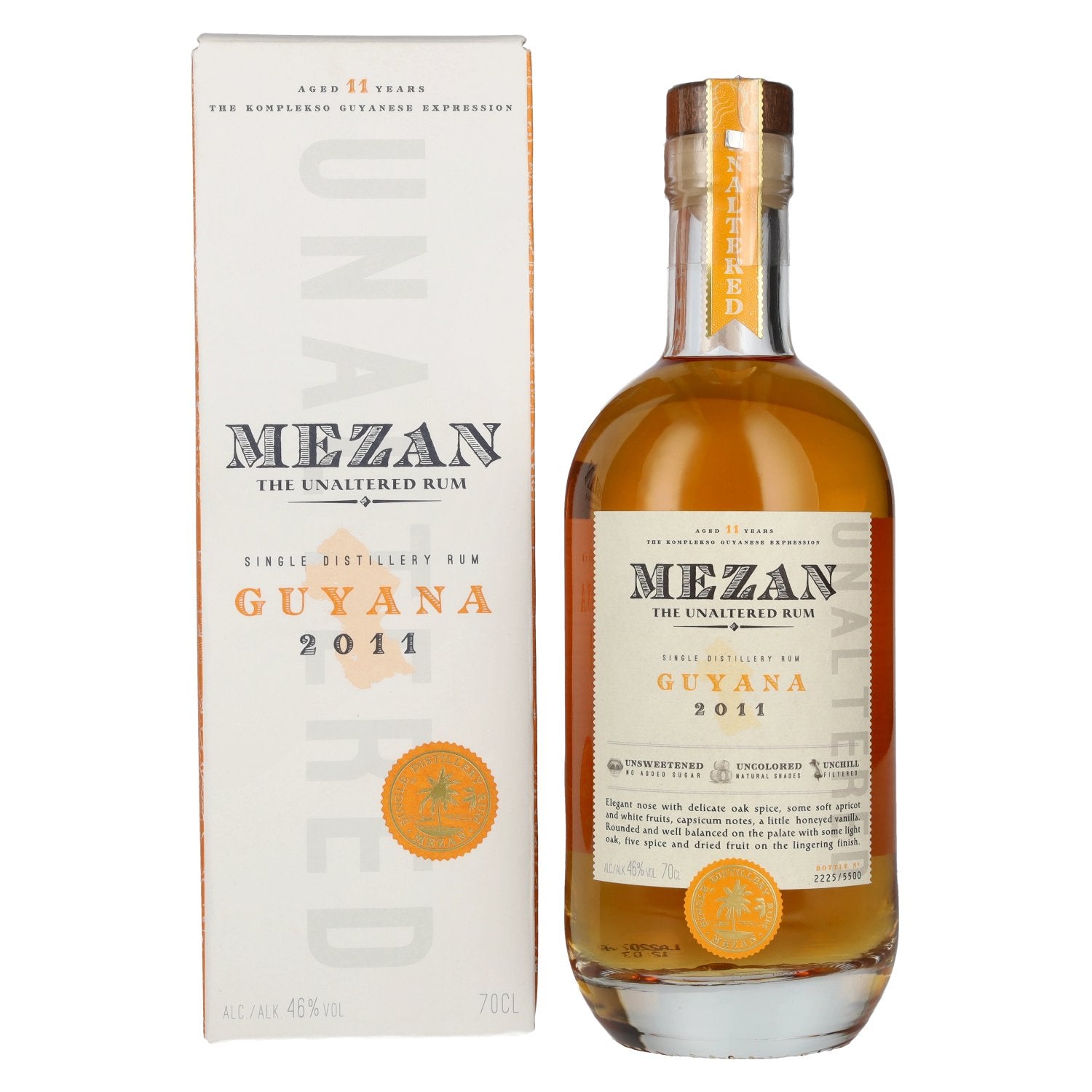 Mezan The Unaltered Rum Guyana 2011 46% Vol. 0,7l in gift box
