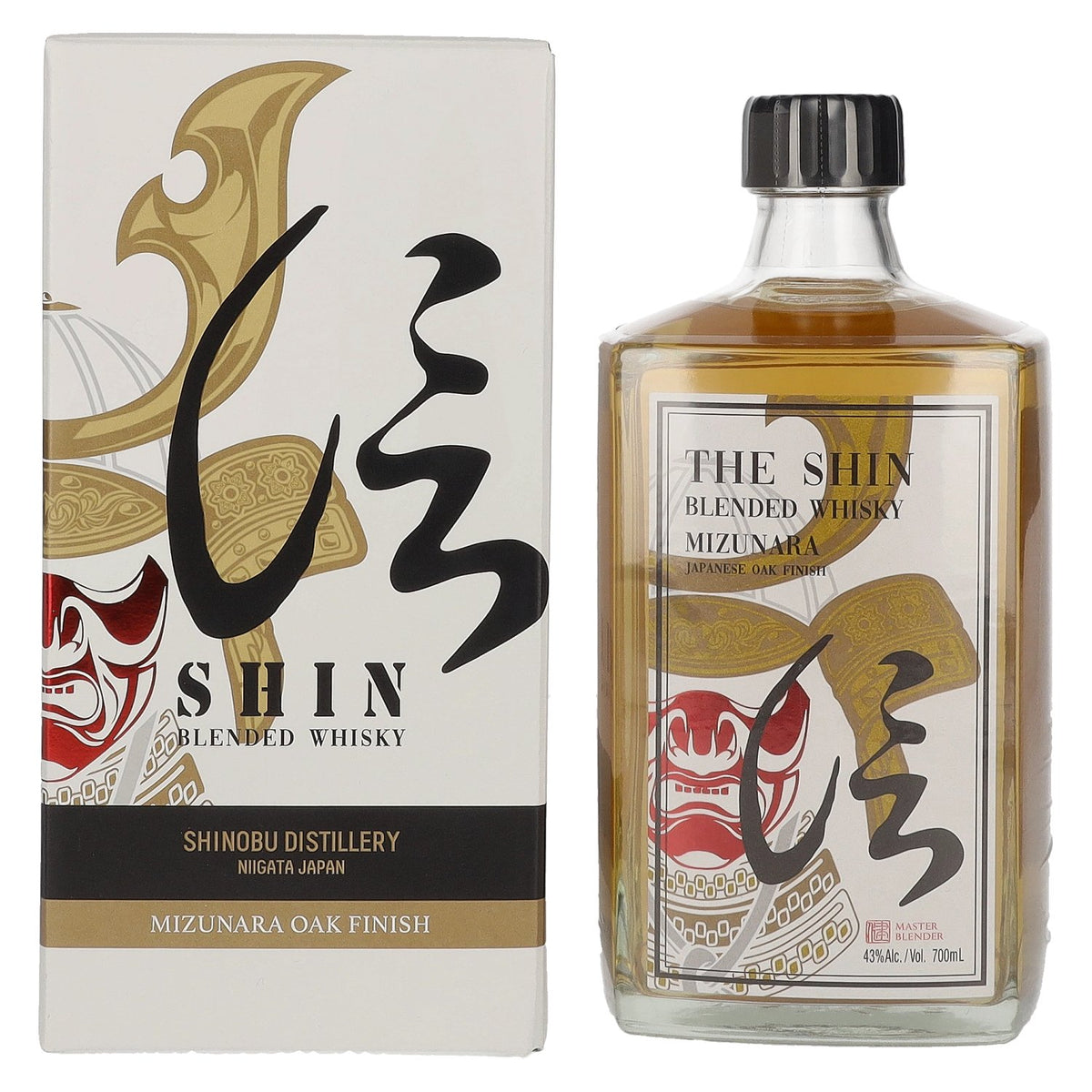 Whisky blended The Shin « MIZUNARA Japanese Oak Finish » 43 % vol., 0,7 l, dans un coffret cadeau