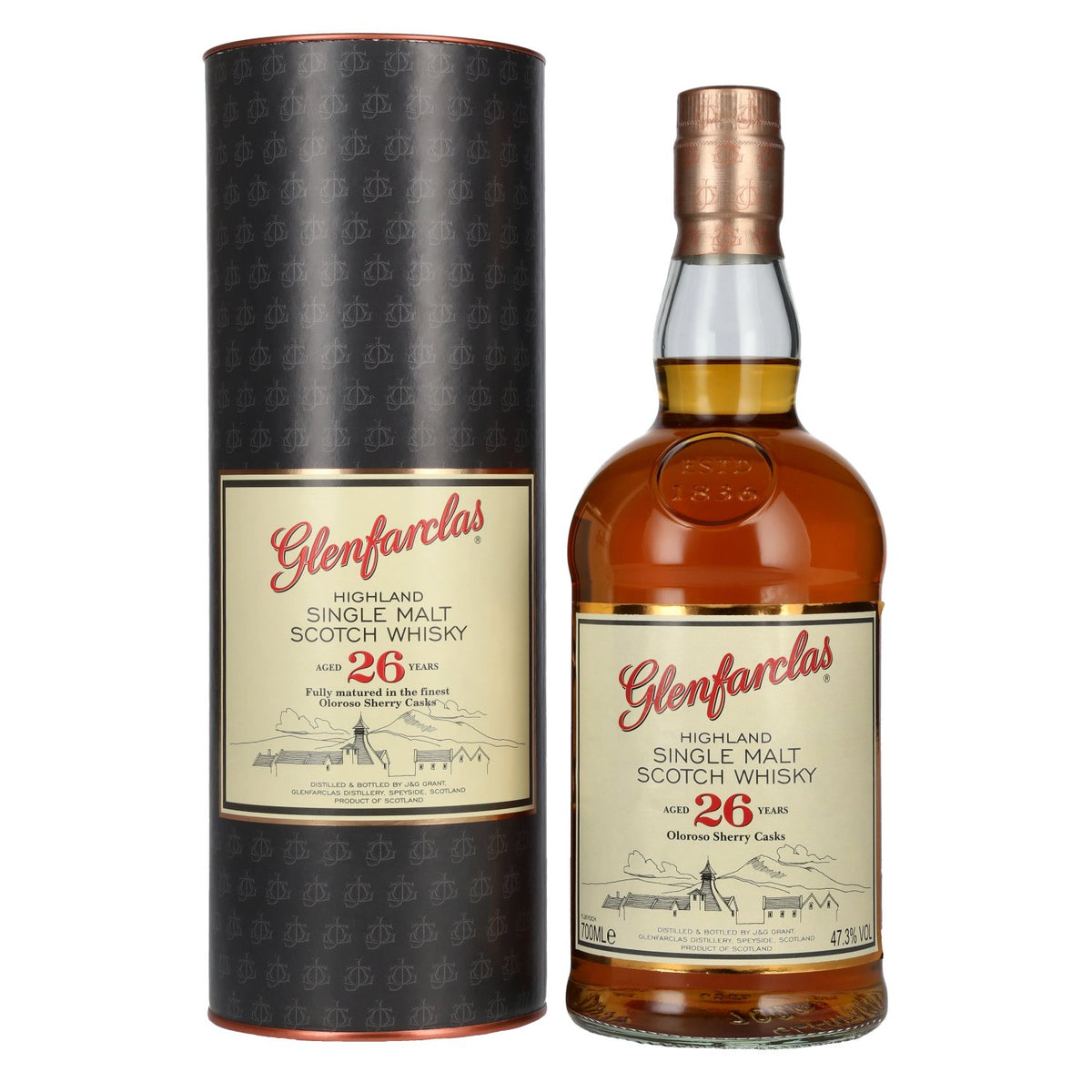 Glenfarclas 26 Years Old Oloroso Sherry Casks Highland Single Malt 47,3% Vol. 0,7l in Geschenkbox
