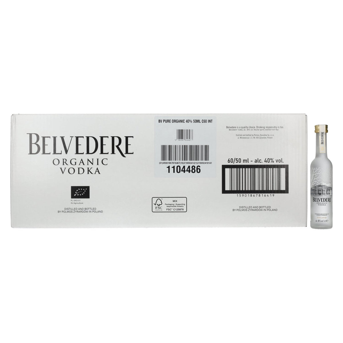 Belvedere Organic Vodka 40% vol. 60x0,05l