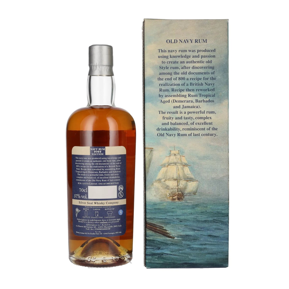 Silver Seal Old Navy Rum Édition 2022 57 % vol., 0,7 l, dans un coffret cadeau