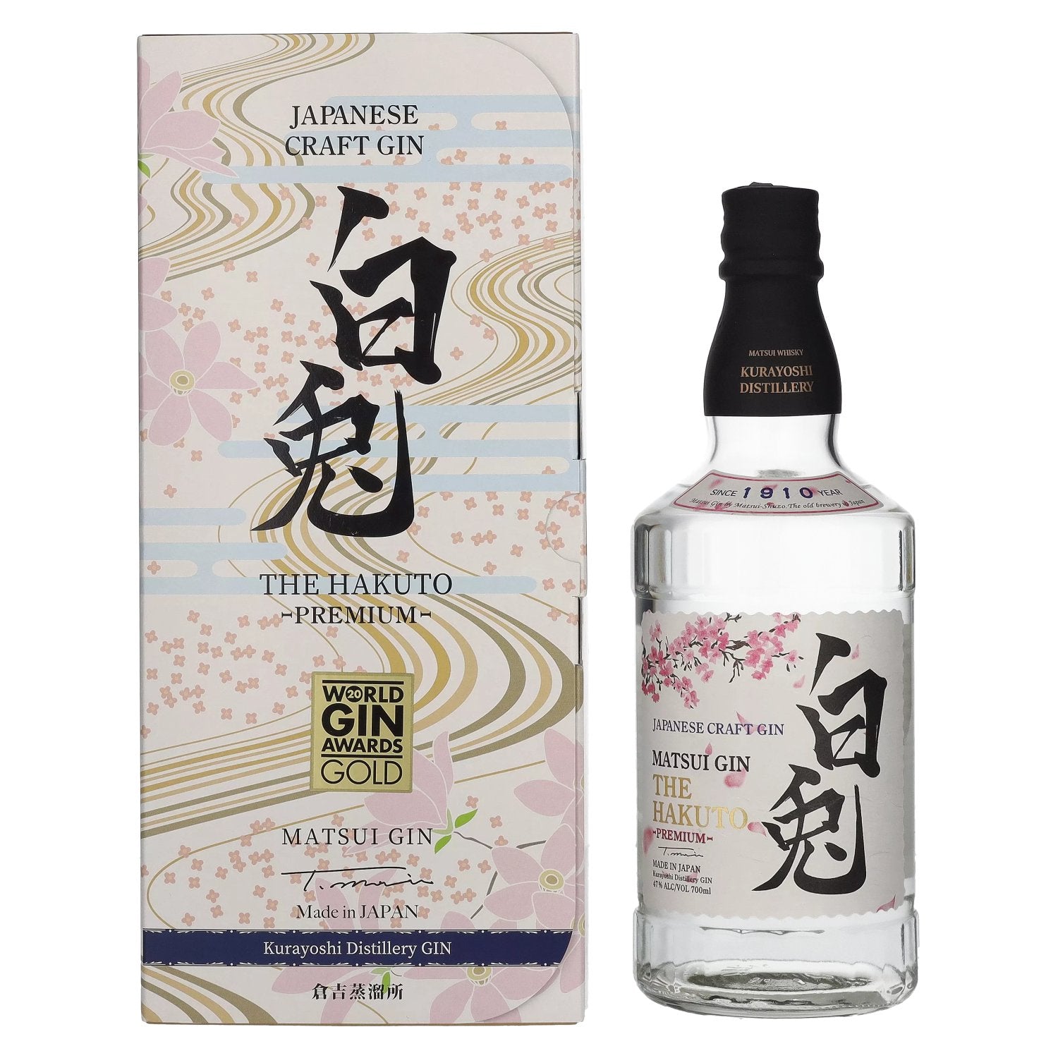 Matsui Gin THE HAKUTO Premium 47% Vol. 0,7l in geschenkverpakking