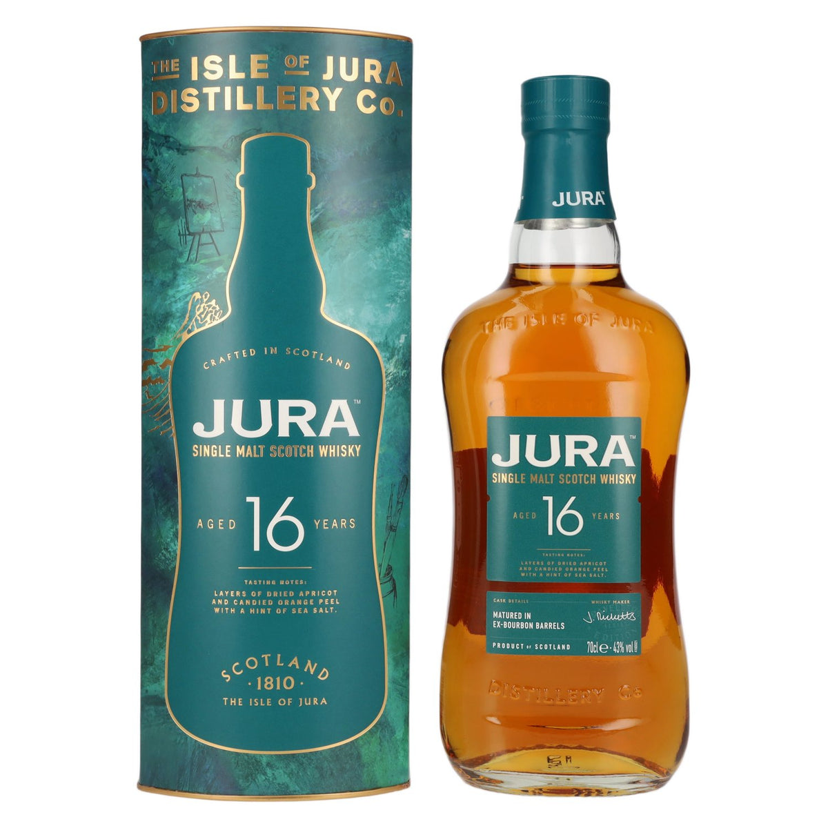 Jura 16 Years Old Single Malt Scotch Whisky 43% vol. 0,7 l in geschenkverpakking