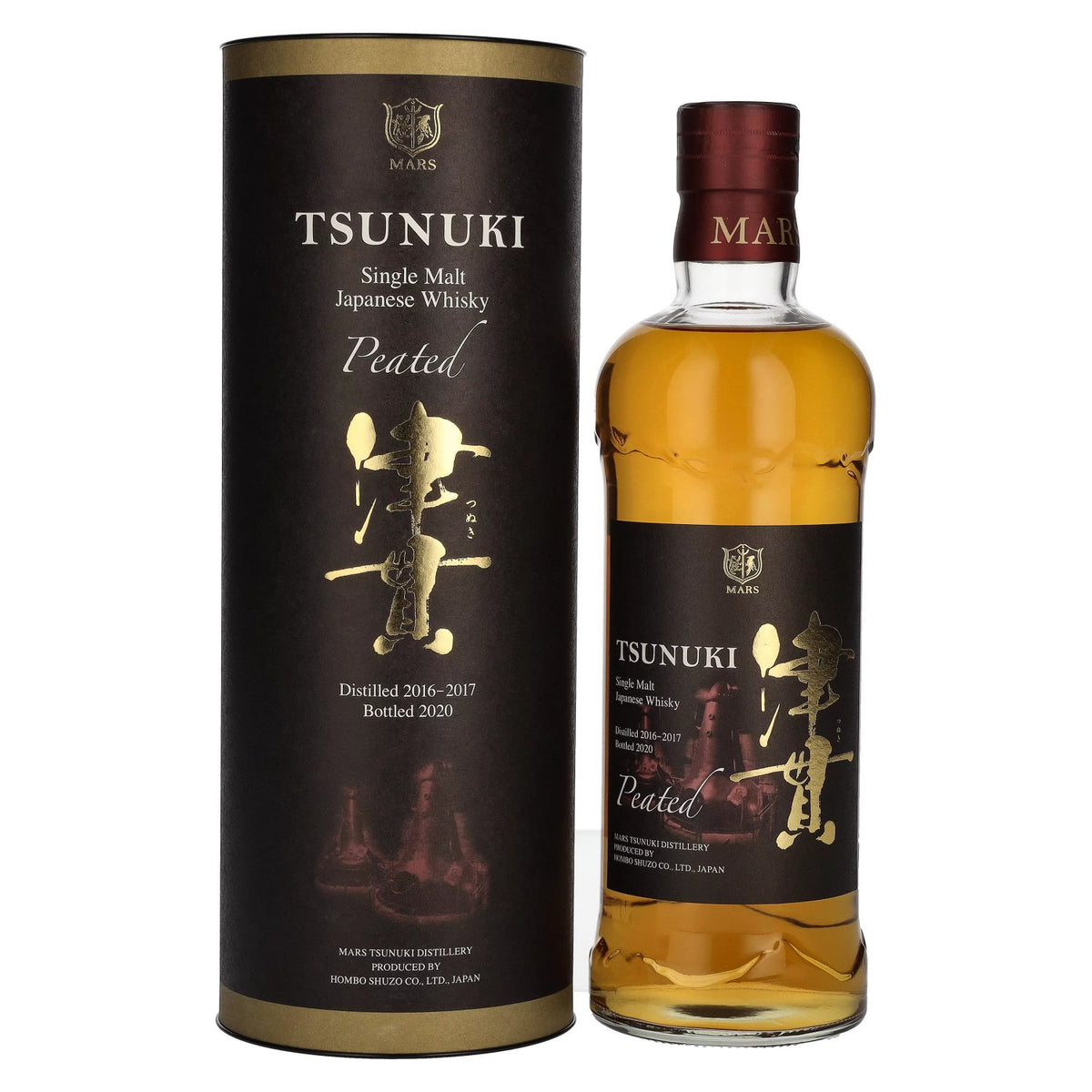 Mars TSUNUKI Single Malt Japanse whisky PEATED 2016-2017 50% vol. 0,7 l in geschenkverpakking