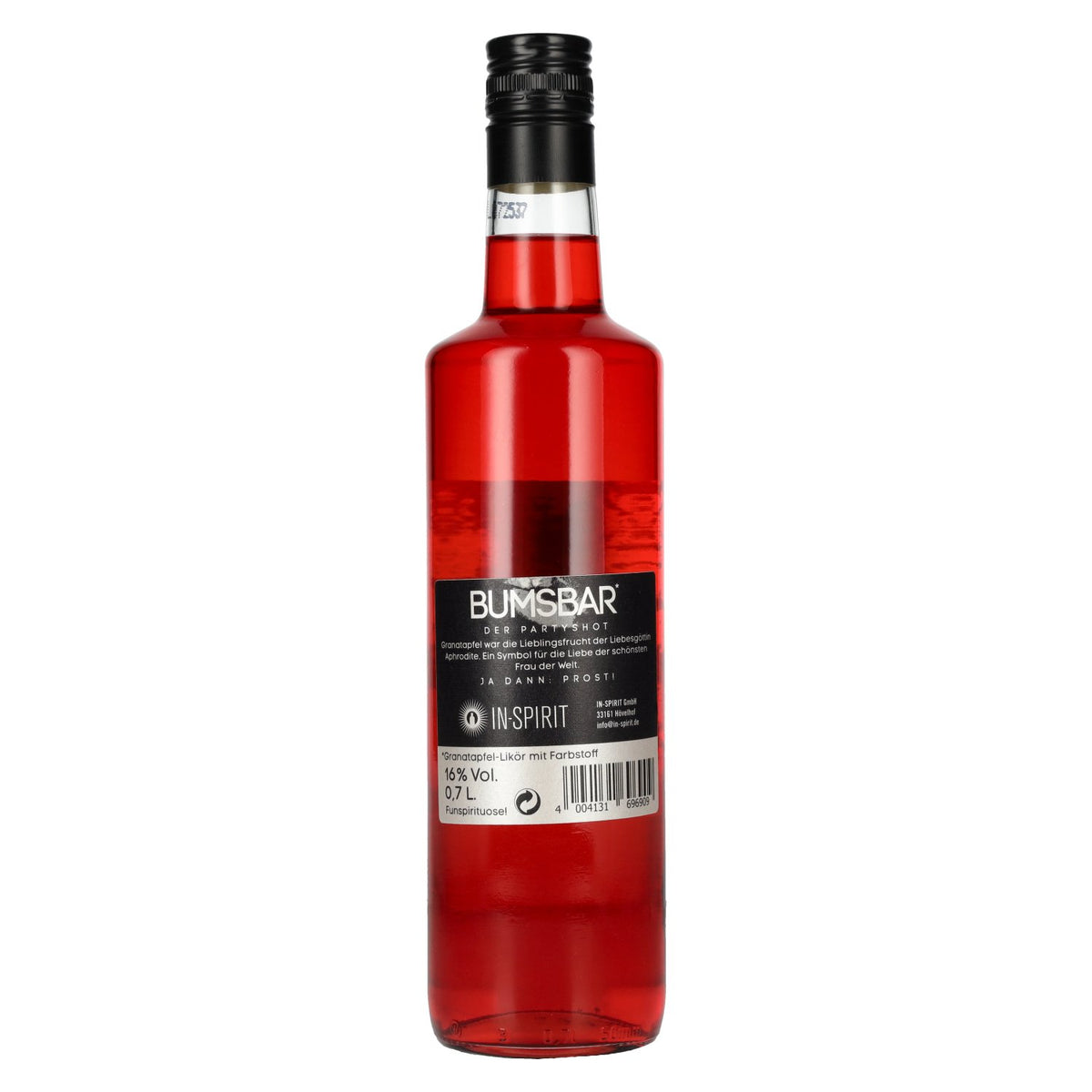 Bumsbar The Party Shot Granaatappellikeur 16% Vol. 0.7l