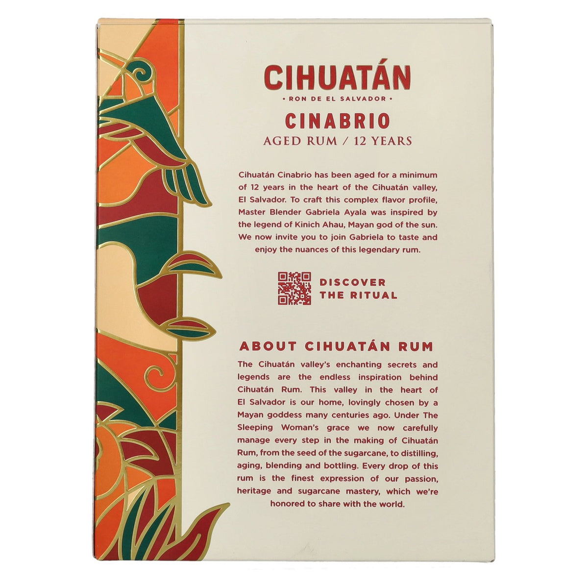 Cihuatán 12 Jaar CINABRIO Rum El Salvador 40% Vol. 0,7l in geschenkverpakking met 2 glazen