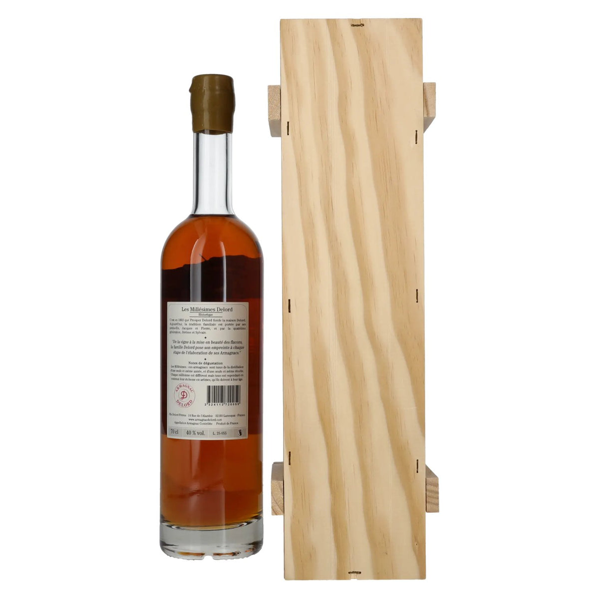 Vieux Armagnac Delord Vintage Récolte 2005 40 % vol. 0,7 l dans un coffret en bois