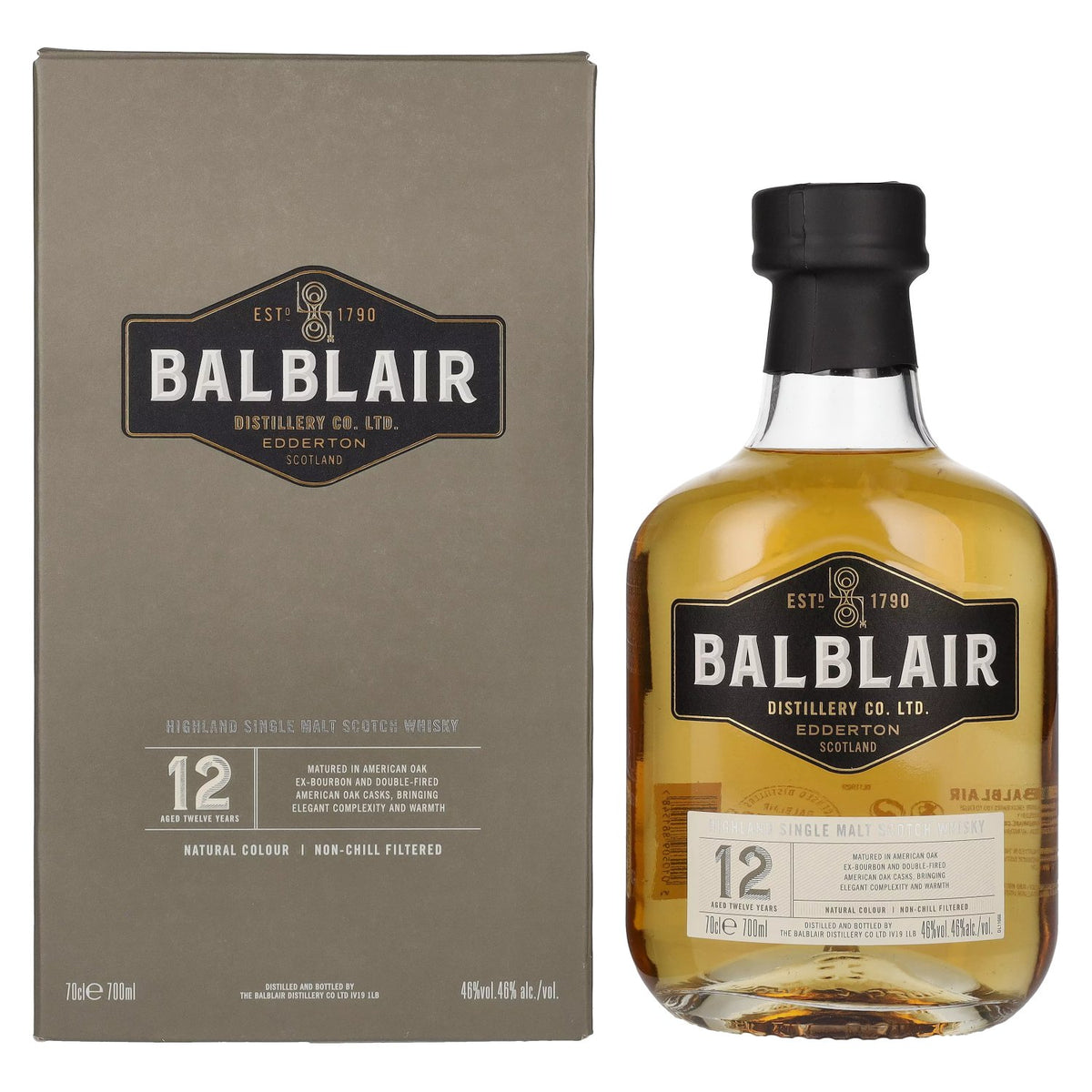 Balblair 12 Years Old Highland Single Malt 46% Vol. 0,7l in geschenkverpakking