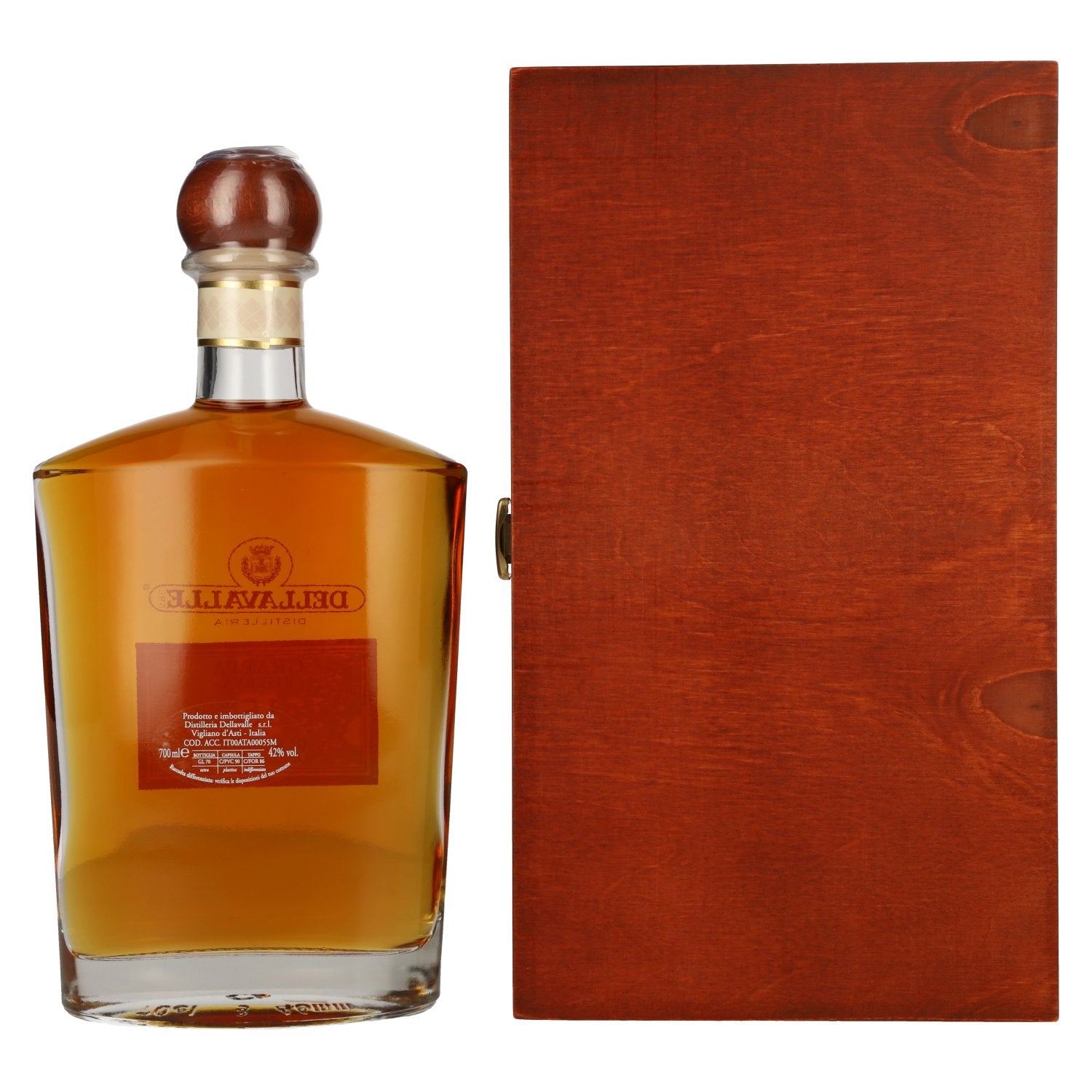 Grappa Dellavalle Reserva 15 ANNI de Roberto Dellavalle, 42 % vol., 0,7 l, dans un coffret en bois