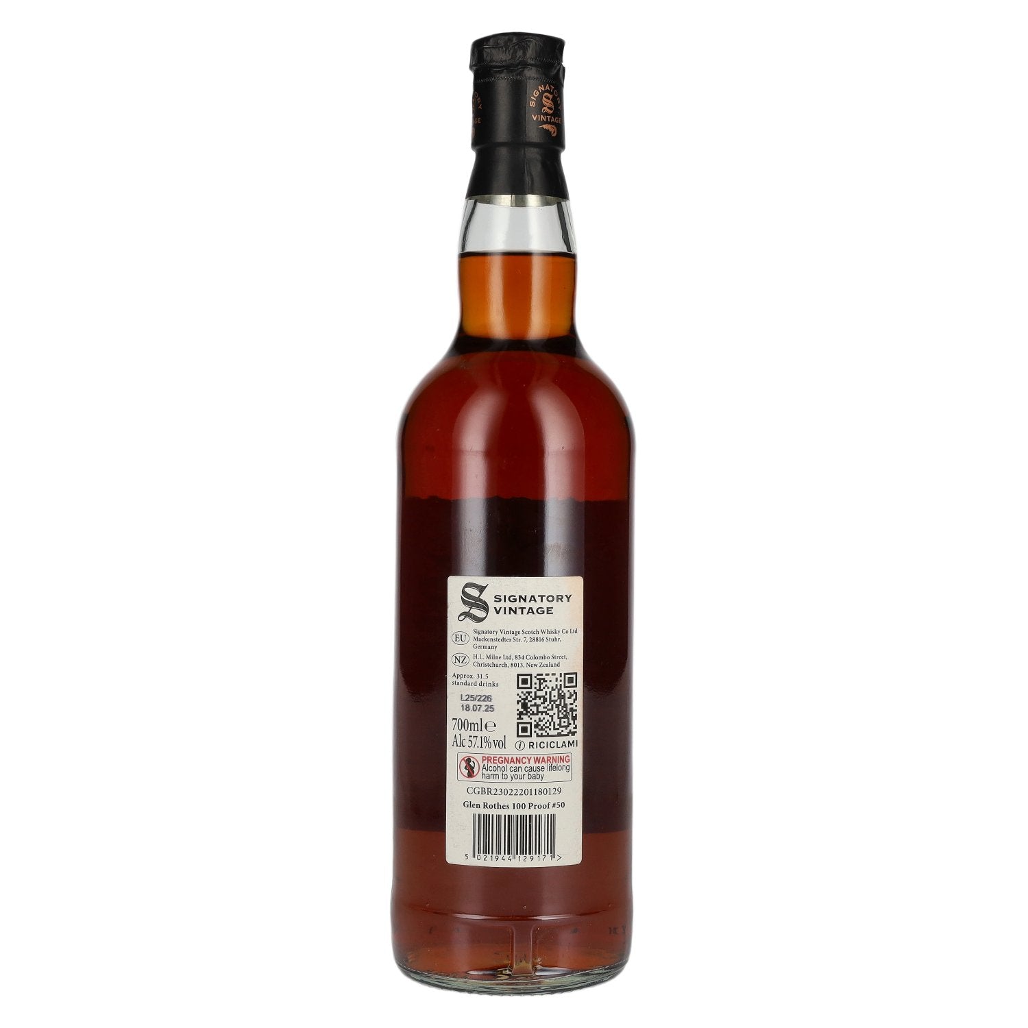 Signatory Vintage 100 Proof Edition GLEN ROTHES 10-Year-Old Single Malt #50 2015 57.1% vol. 0.7l