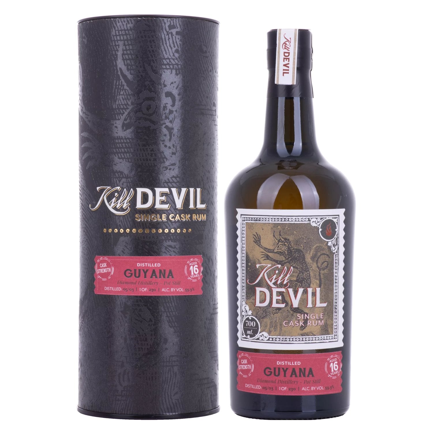 Hunter Laing Kill Devil Guyana 16 Years Old Single Cask Rum 2003 59,9% Vol. 0,7l en boîte cadeau