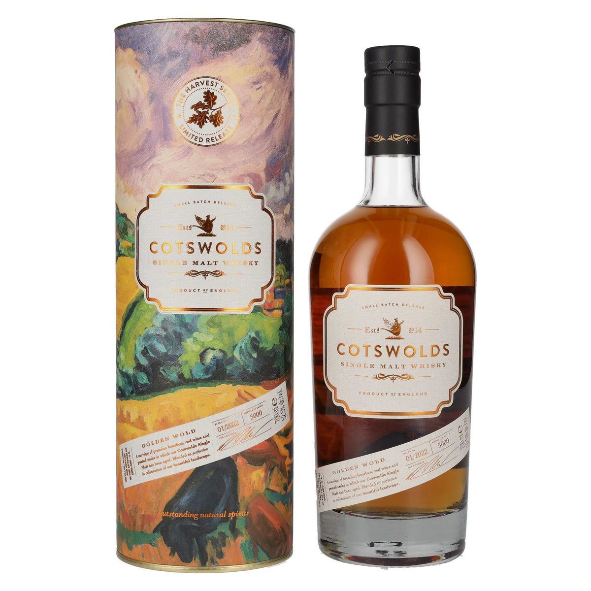 Cotswolds GOLDEN WOLD The Harvest Series Batch 01/2022 52,5% Vol. 0,7l en boîte cadeau