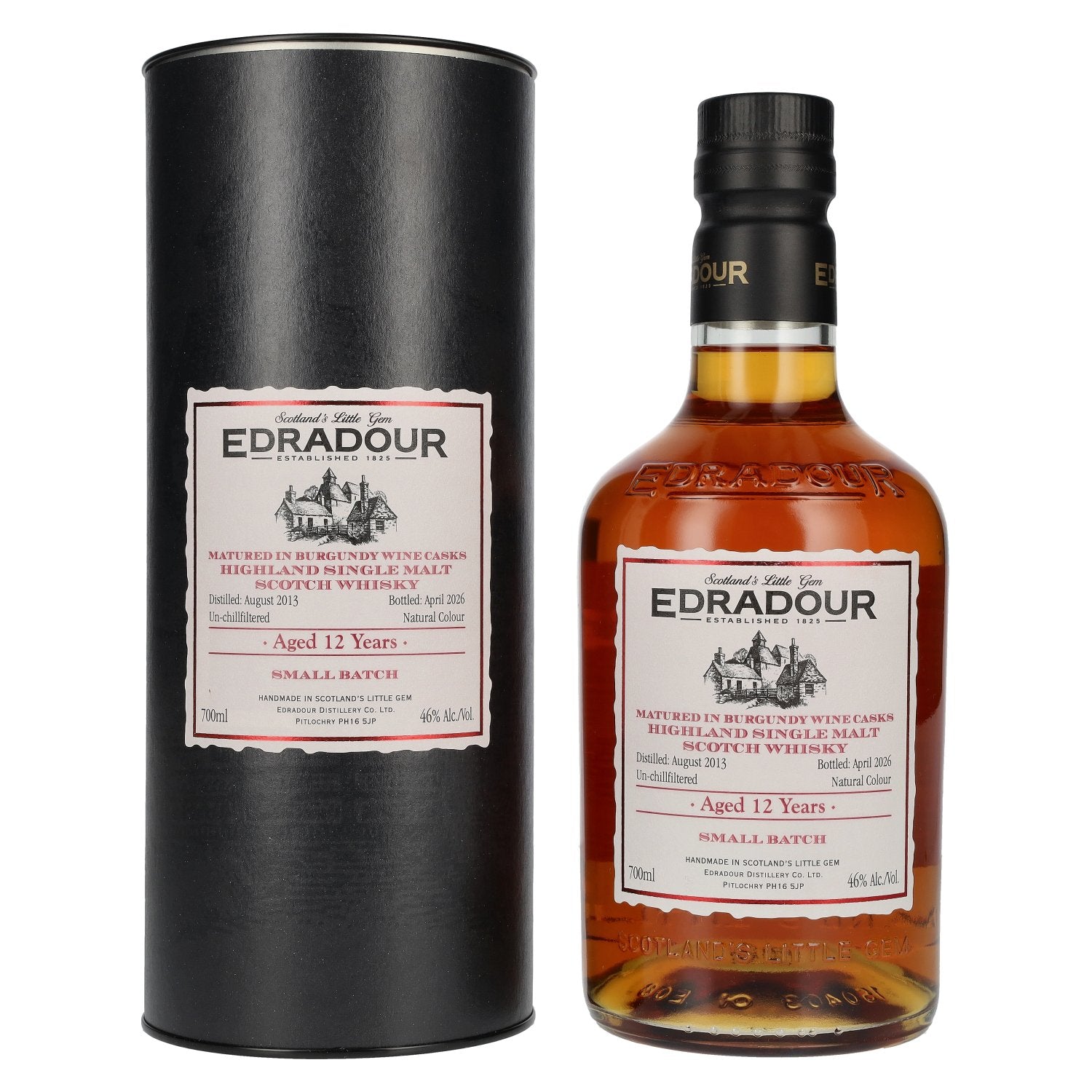 Edradour 12 Years Old Burgundy Cask Highland Single Malt Whisky 46% Vol. 0,7l in Geschenkbox