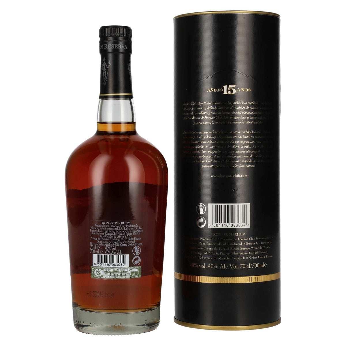 Havana Club Gran Reserva Añejo 15 ans, 40 % vol., 0,7 l, dans un coffret cadeau