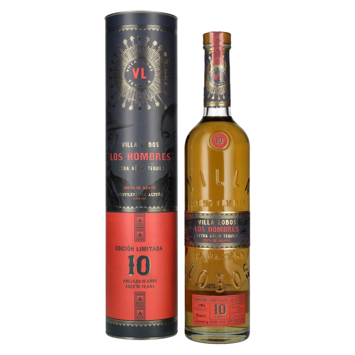 Villa Lobos Tequila LOS HOMBRES 10 Años Extra Añejo Limited Edition 40% vol. 0,7 l in geschenkverpakking