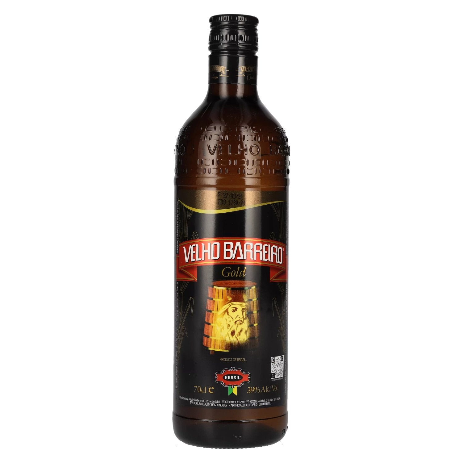 Velho Barreiro GOLD Cachaça 39% Vol. 0,7l