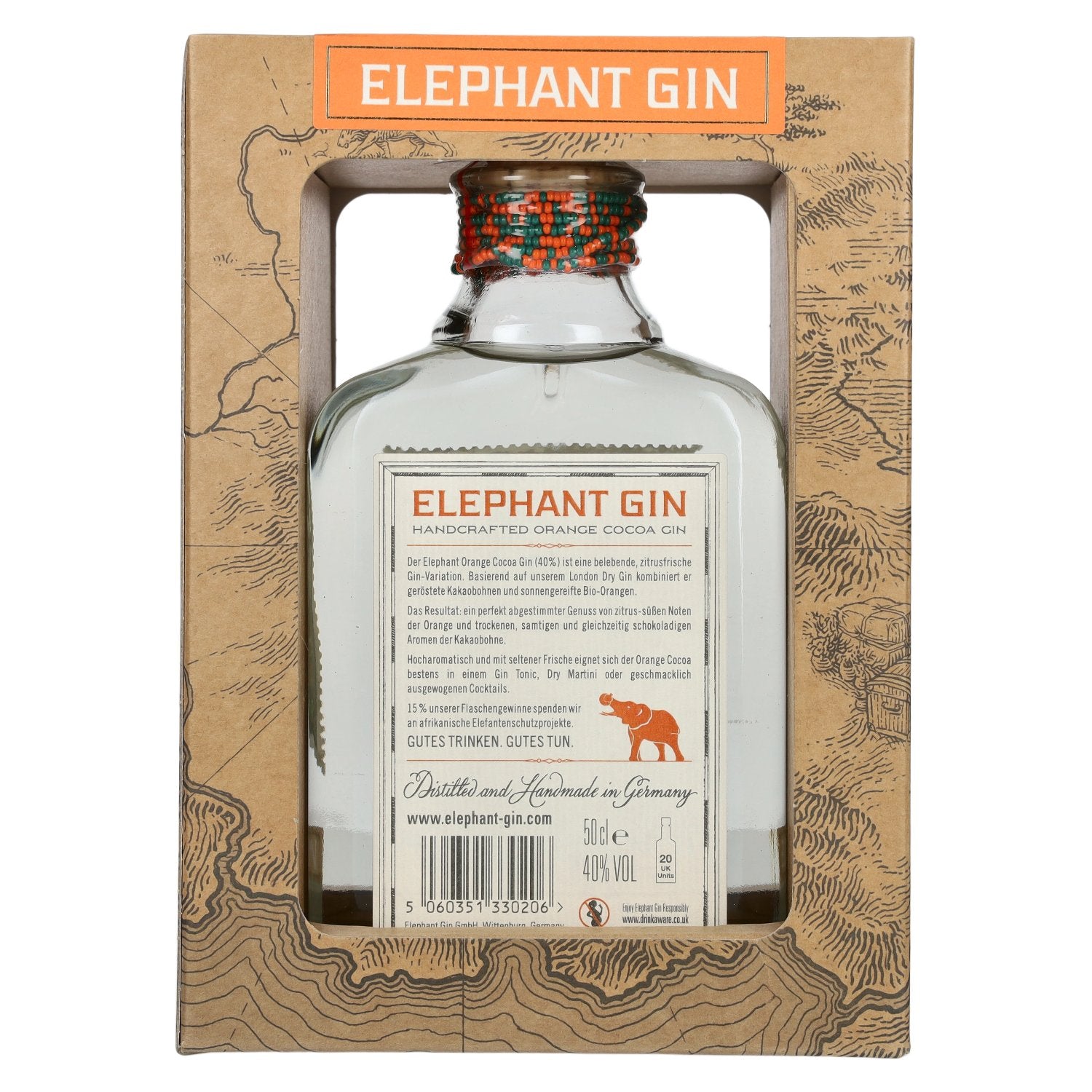 Elephant Gin Orange & Cocoa 40% Vol. 0,5l in Geschenkbox