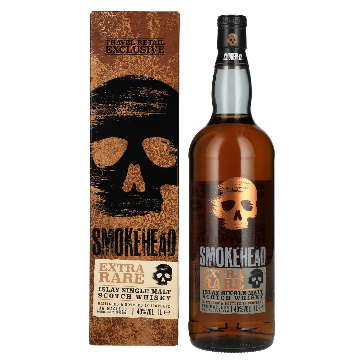Smokehead EXTRA RARE, whisky single malt d'Islay, édition « Gold Design », 40 % vol., 1 l, dans un coffret cadeau