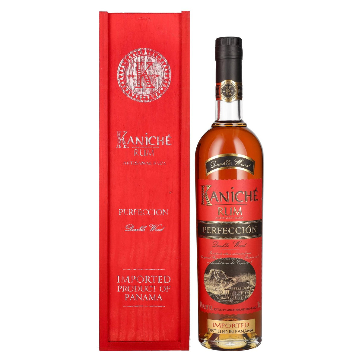 Kaniché Rum Perfección Double Wood 40% vol. 0.7 l in a wooden box