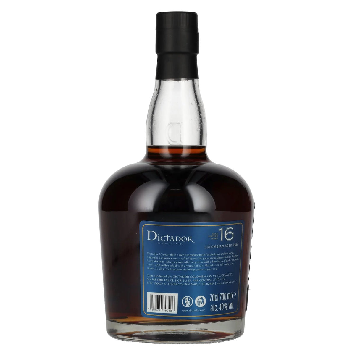 Dictador 16-Year-Old COLOMBIAN AGED Rum 40% vol. 0.7 l