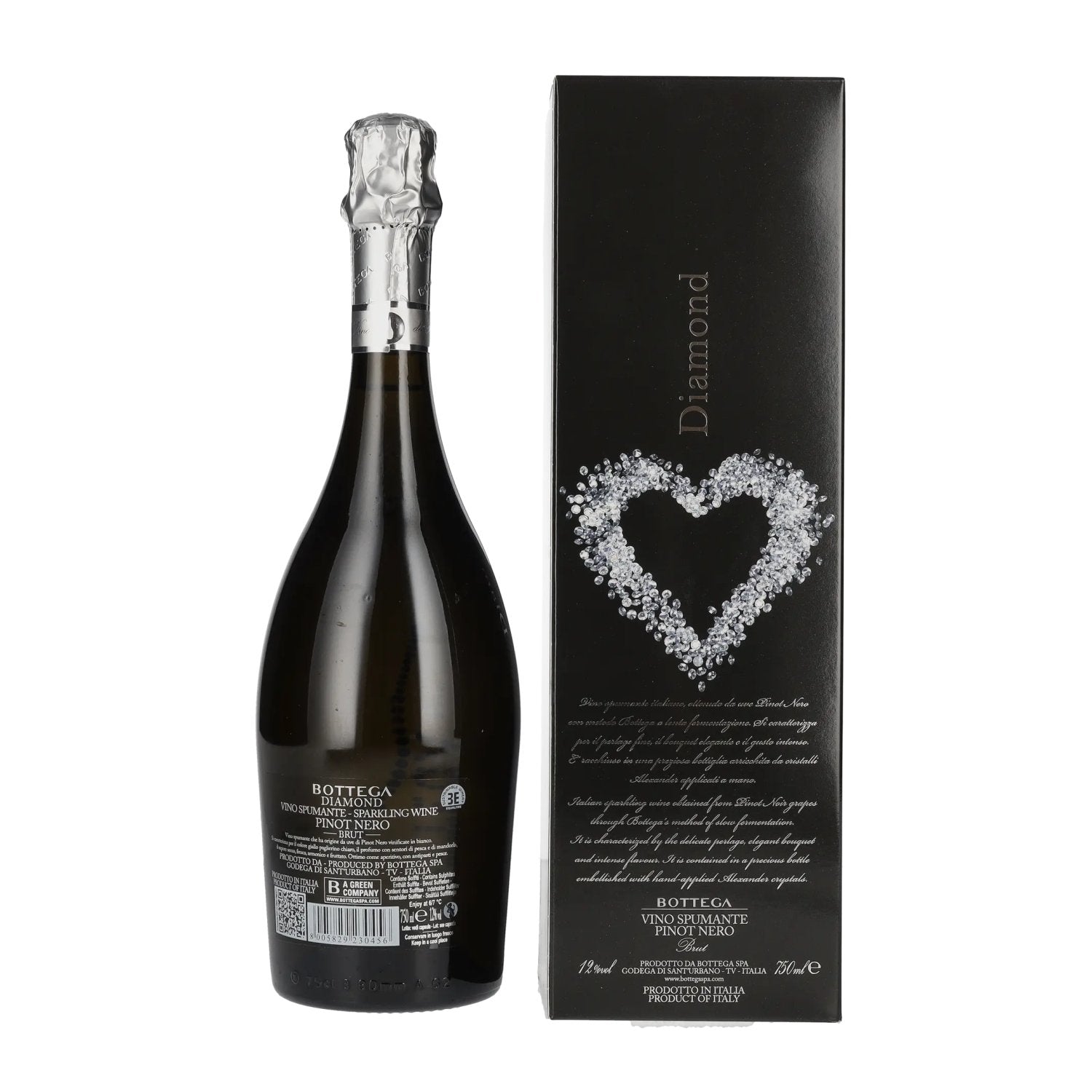 Bottega Diamond Pinot Nero Spumante Brut 12% vol. 0.75l in geschenkverpakking