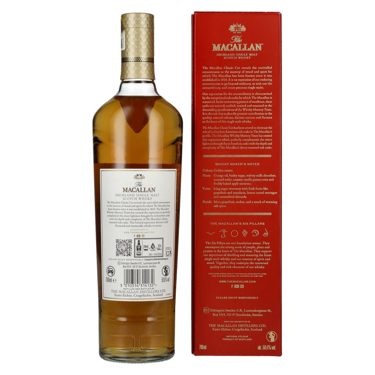 The Macallan CLASSIC CUT Édition limitée 2025, 50,6 % vol., 0,7 l, dans un coffret cadeau