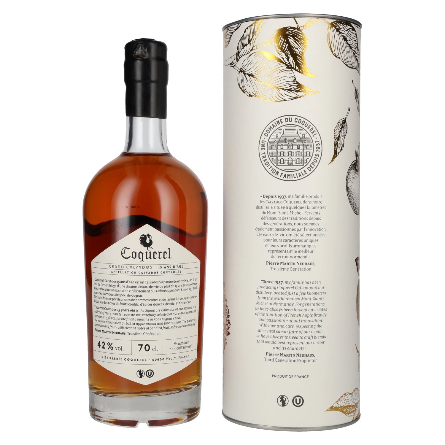 Coquerel Grand Calvados 15 Ans 42% Vol. 0,7l in Geschenkbox