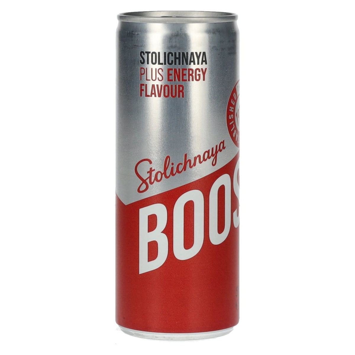 Stolichnaya Boost Plus ENERGY, saveur, 5 % vol., canette de 0,25 l, consigne