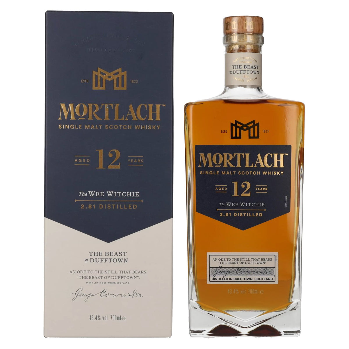 Mortlach 12 Years Old The WEE WITCHIE Single Malt 43.4% ABV 0.7l in a gift box