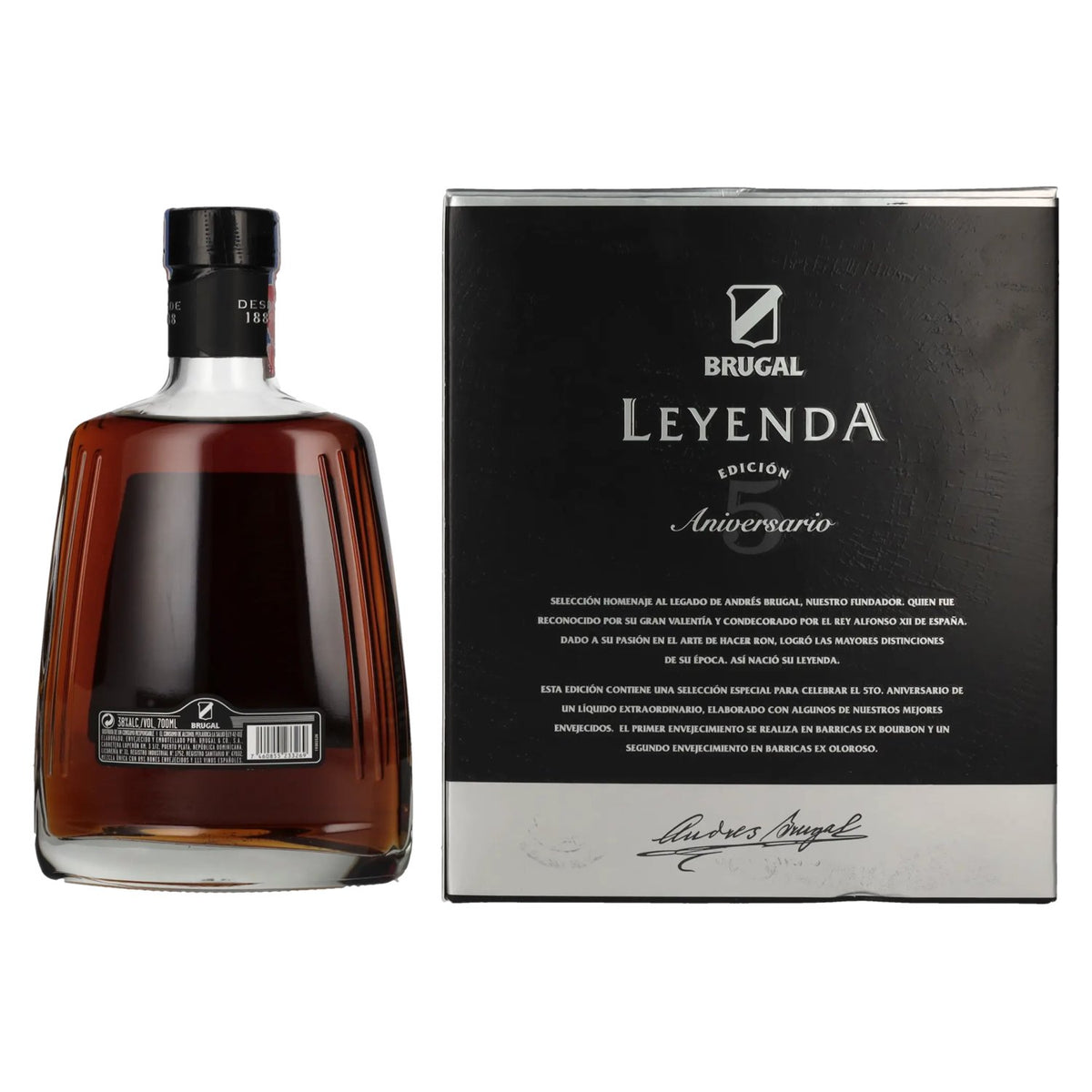 Brugal LEYENDA 5 Jaar Oud Selección Especial 38% Vol. 0,7l in geschenkverpakking