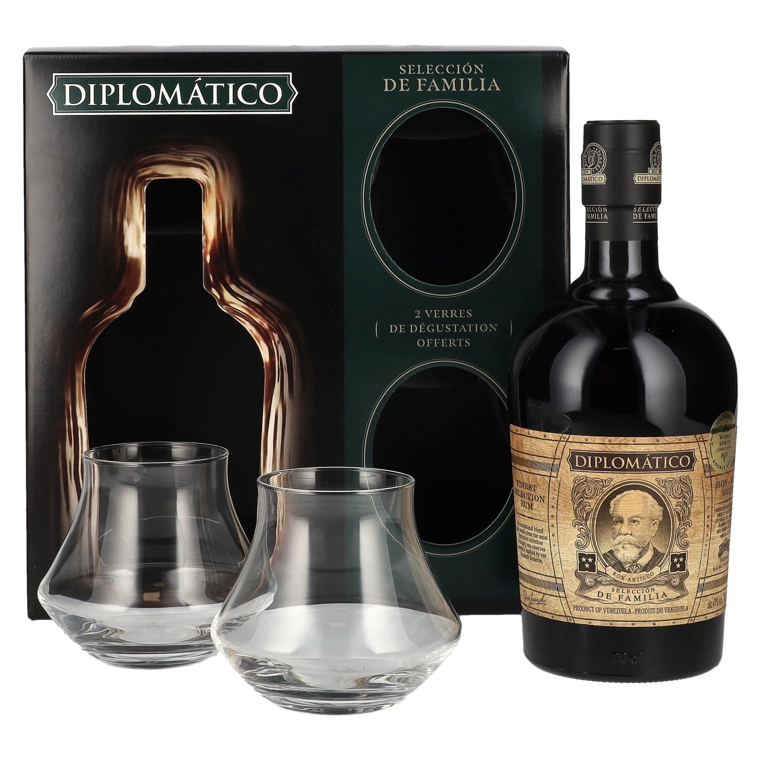 Diplomático SELECCIÓN DE FAMILIA Rum 43% Vol. 0,7l in gift box with 2 glasses