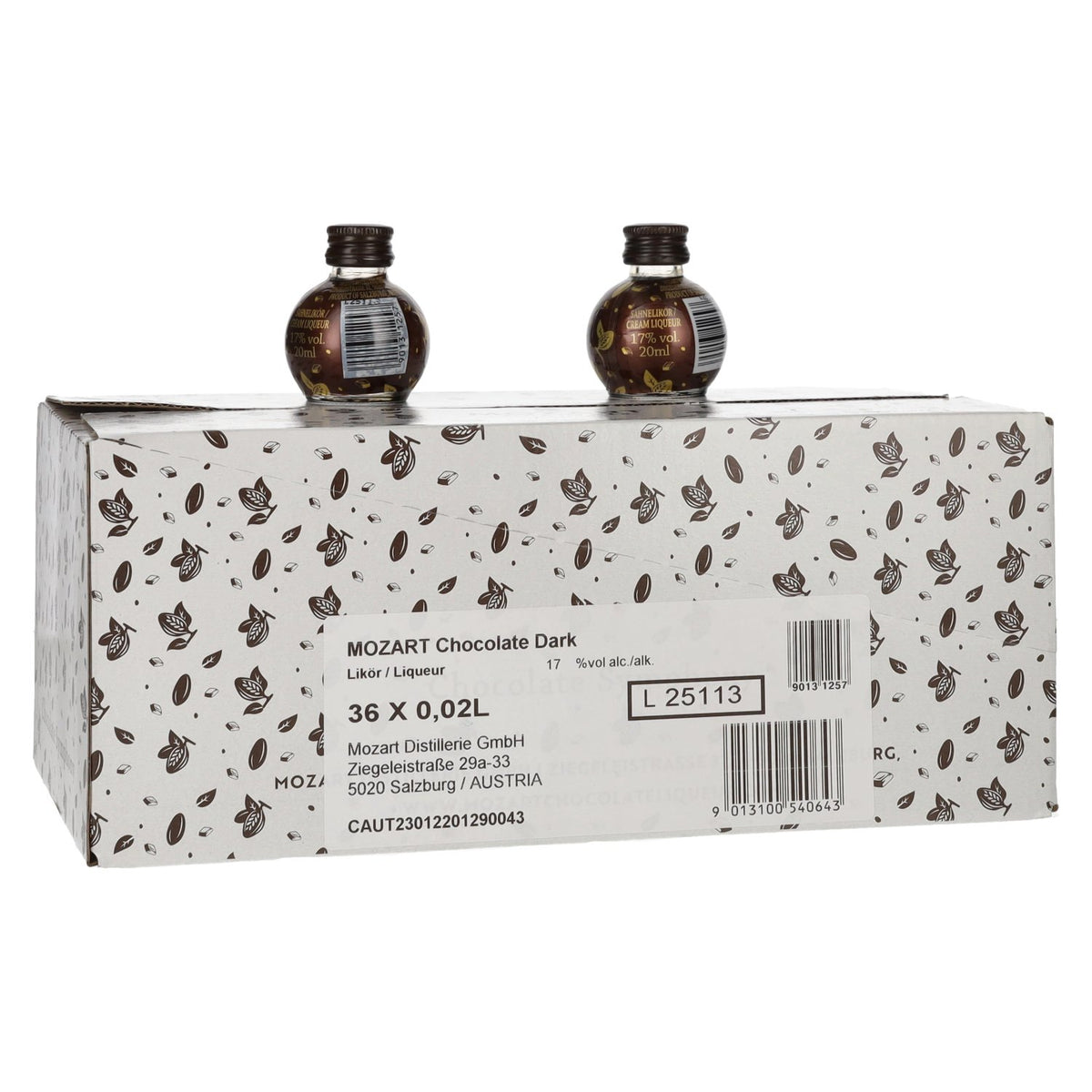 Mozart Chocolate Dark roomlikeur 17% vol. 36 x 0,02 l