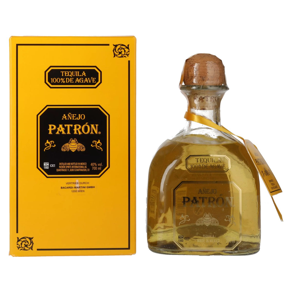 Tequila Patrón Añejo 40 % vol., 0,7 l, dans un coffret cadeau