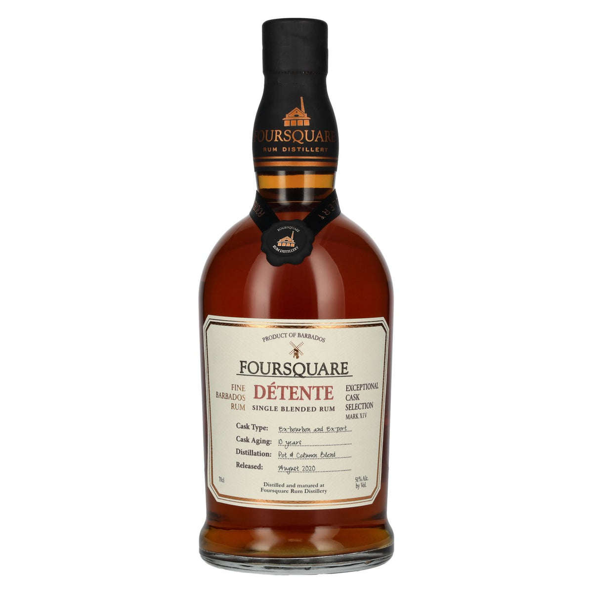 Foursquare 10 Years Old DÉTENTE Single Blended Rum 51% vol. 0.7 l