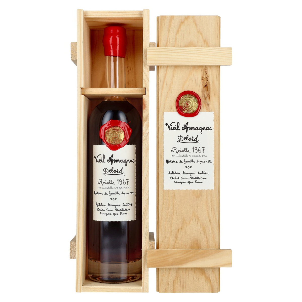 Vieil Armagnac Delord Vintage Récolte 1967 40% Vol. 0,7l in Holzkiste